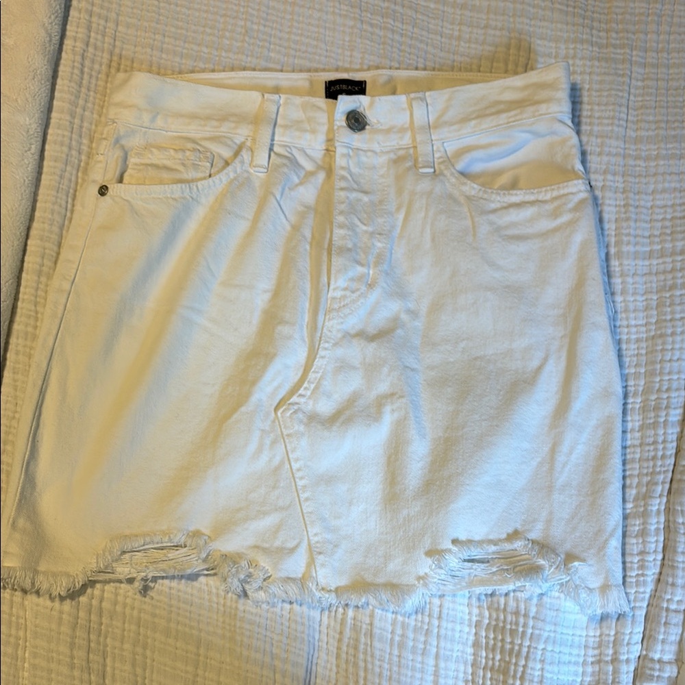 ‘Just Black’White Denim Skirt